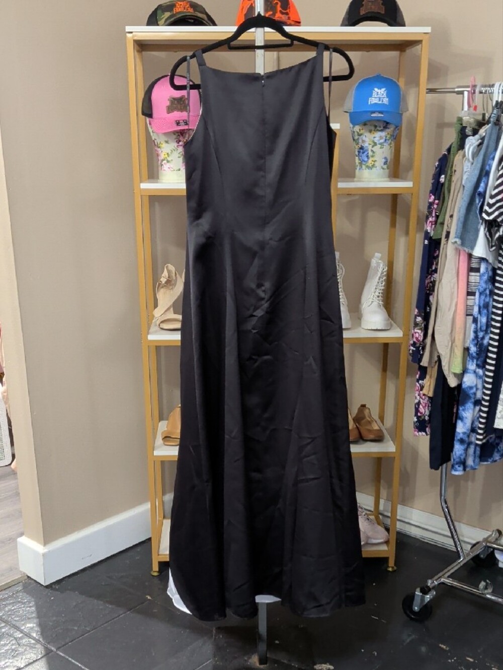 Betsy & Adam Black and White Satin Evening Gown - Picture 3 of 3